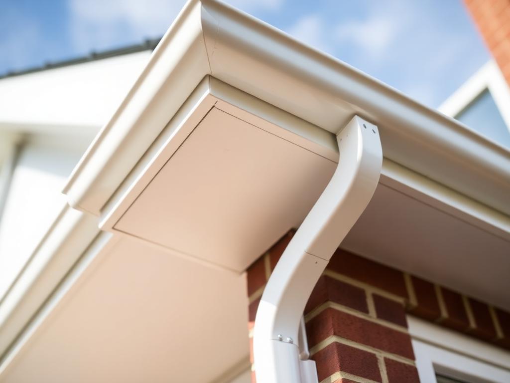White roofline and guttering detail