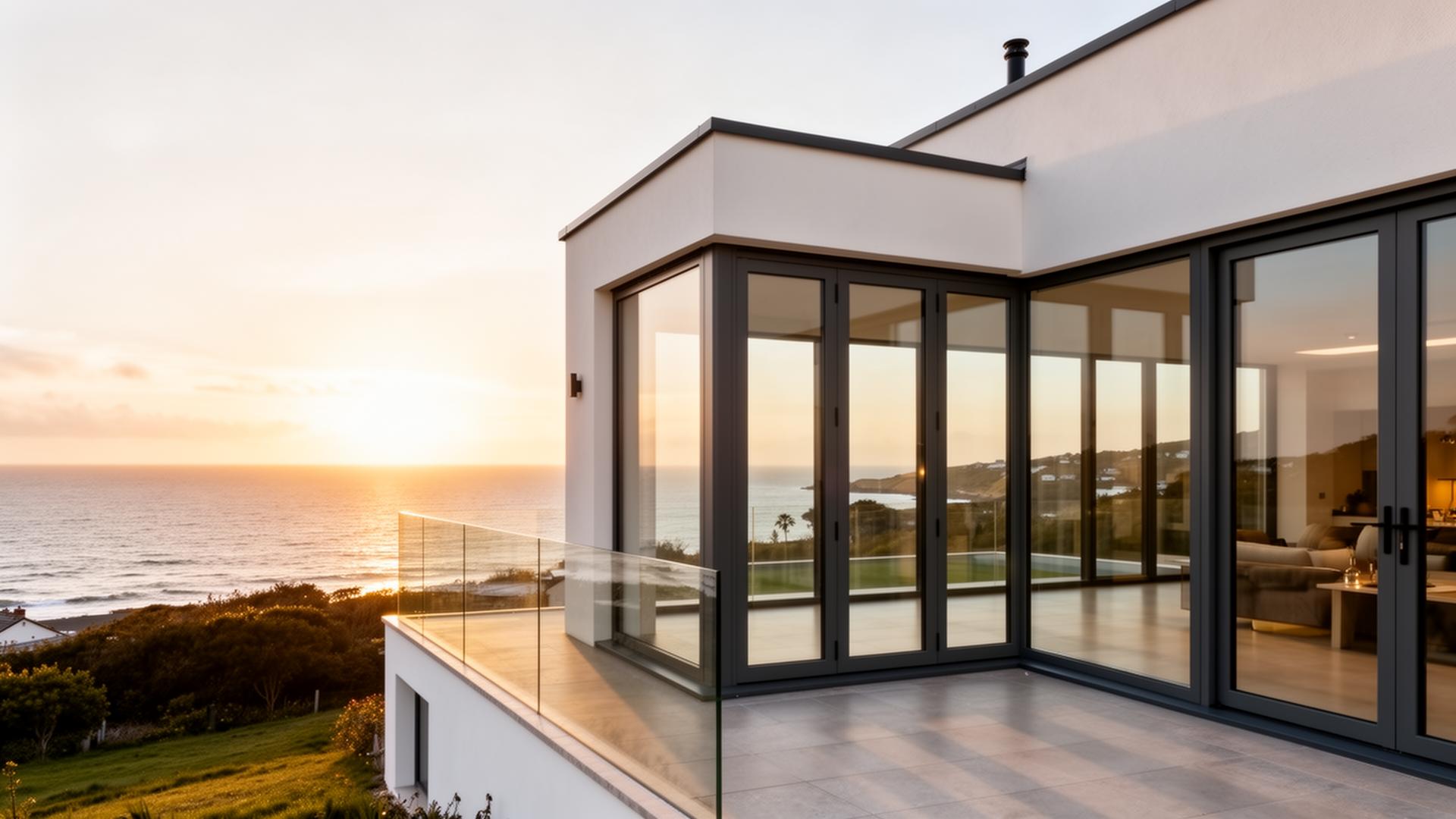 Premium Isle of Wight coastal home with floor-to-ceiling aluminium windows